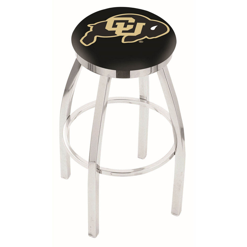 inch Chrome Colorado Swivel Bar Stool w/ Accent Ring