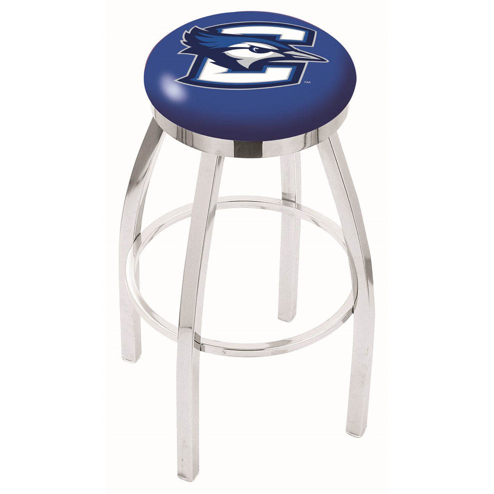 inch Chrome Creighton Swivel Bar Stool w/ Accent Ring