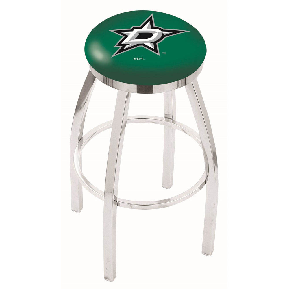 inch Chrome Dallas Stars Swivel Bar Stool w/ Accent Ring