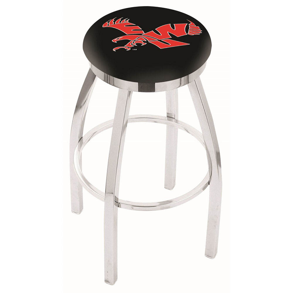 inch Chrome Eastern Washington Swivel Bar Stool w/ Accent Ring
