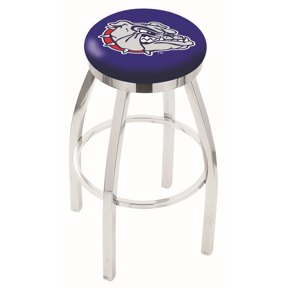 inch Chrome Gonzaga Swivel Bar Stool w/ Accent Ring