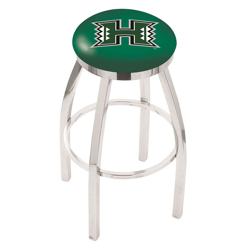 inch Chrome Hawaii Swivel Bar Stool w/ Accent Ring