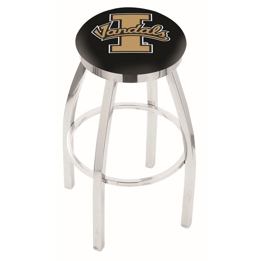 inch Chrome Idaho Swivel Bar Stool w/ Accent Ring