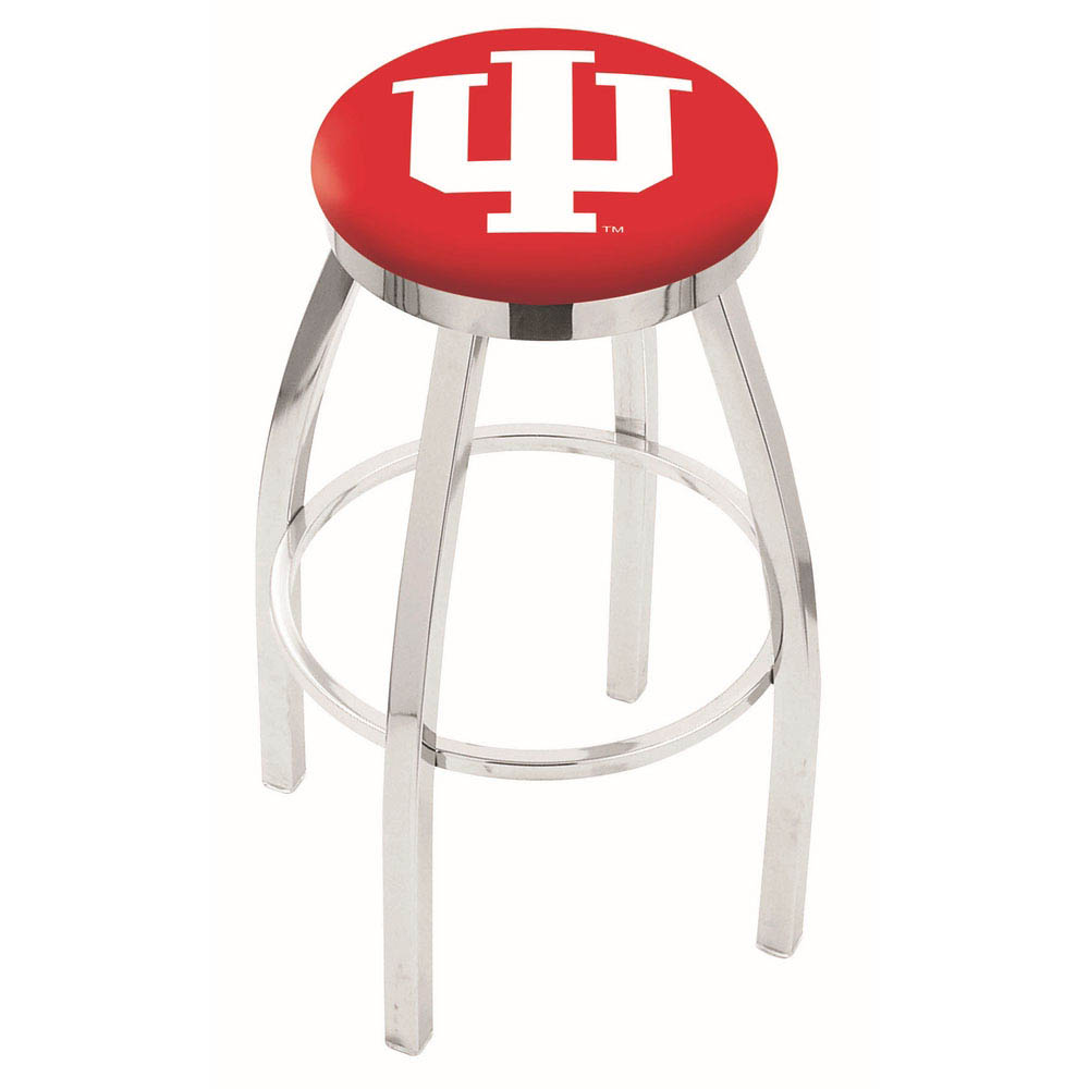 inch Chrome Indiana Swivel Bar Stool w/ Accent Ring