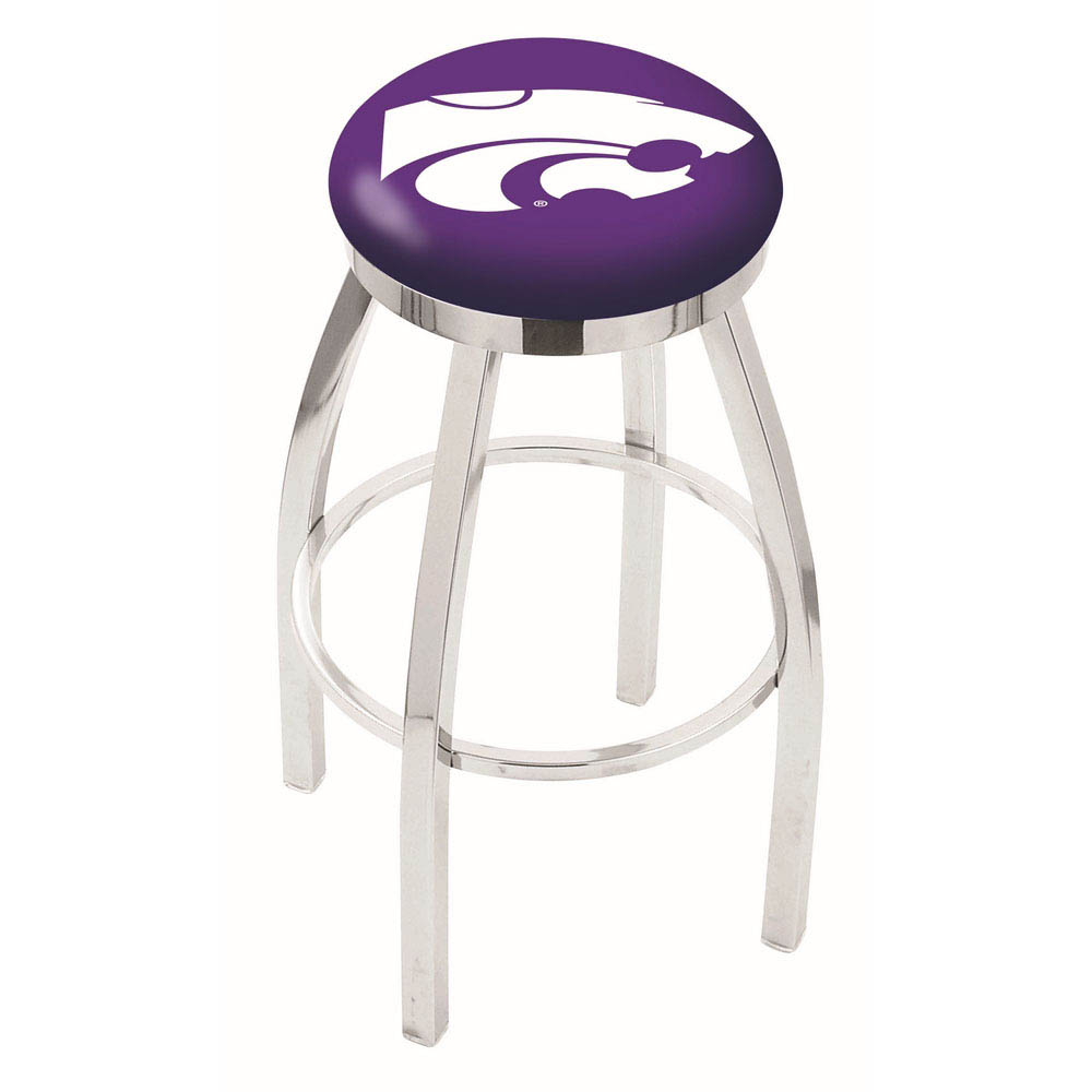 inch Chrome Kansas State Swivel Bar Stool w/ Accent Ring
