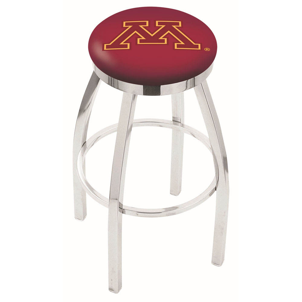 inch Chrome Minnesota Swivel Bar Stool w/ Accent Ring