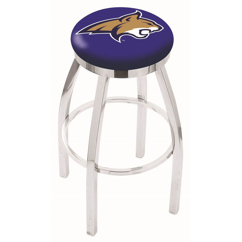 inch Chrome Montana State Swivel Bar Stool w/ Accent Ring