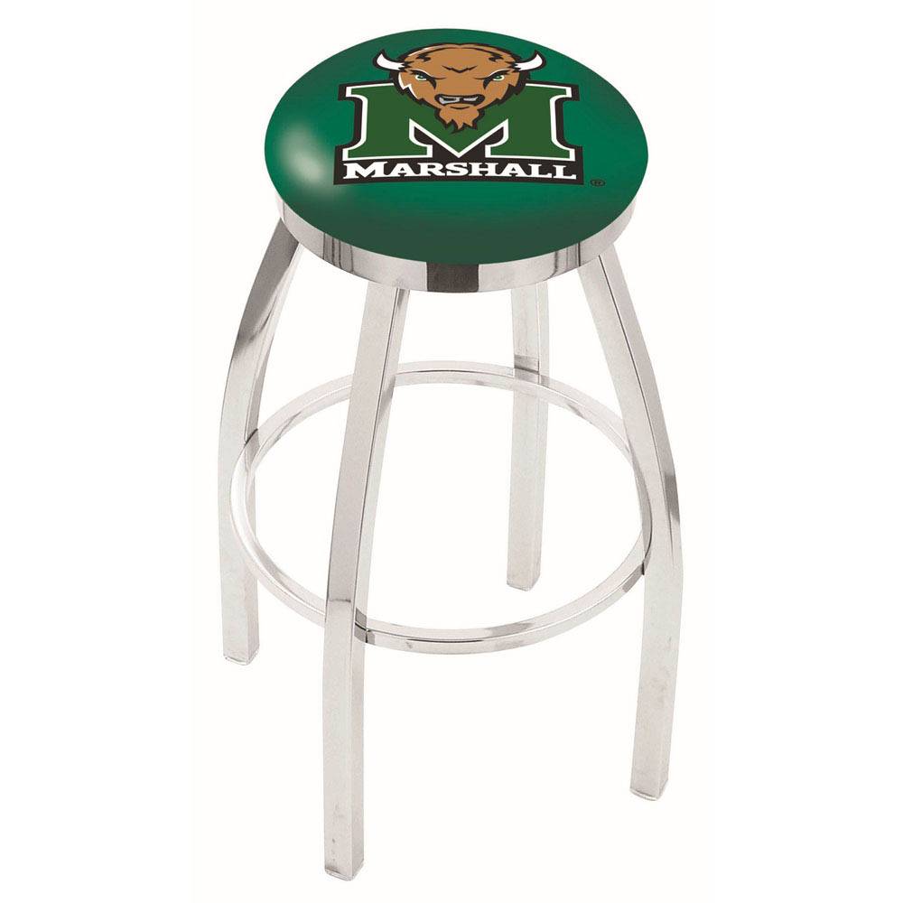 inch Chrome Marshall Swivel Bar Stool w/ Accent Ring