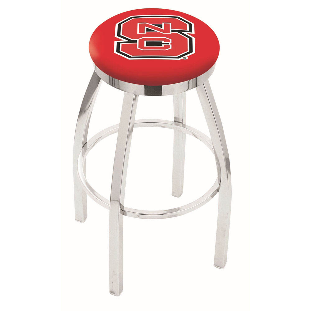 inch Chrome North Carolina State Swivel Bar Stool w/ Accent Ring