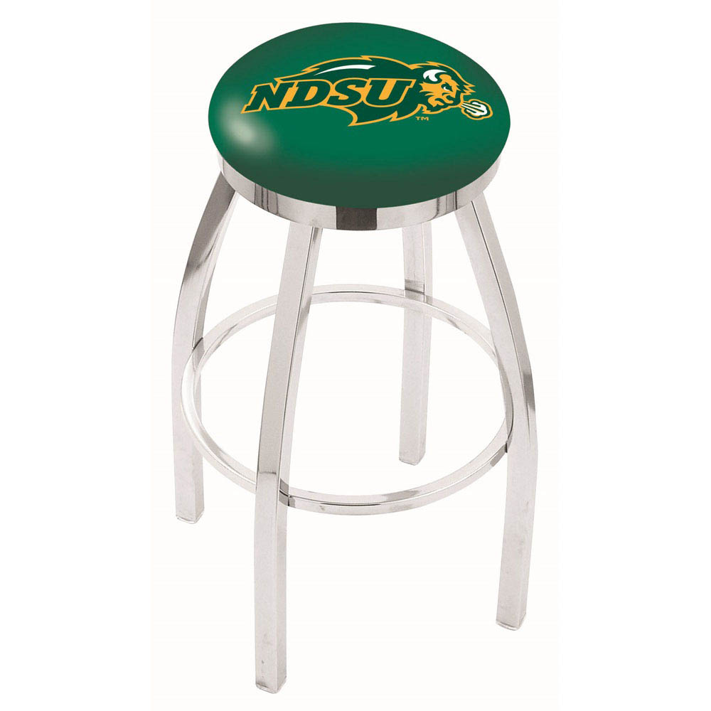 inch Chrome North Dakota State Swivel Bar Stool w/ Accent Ring