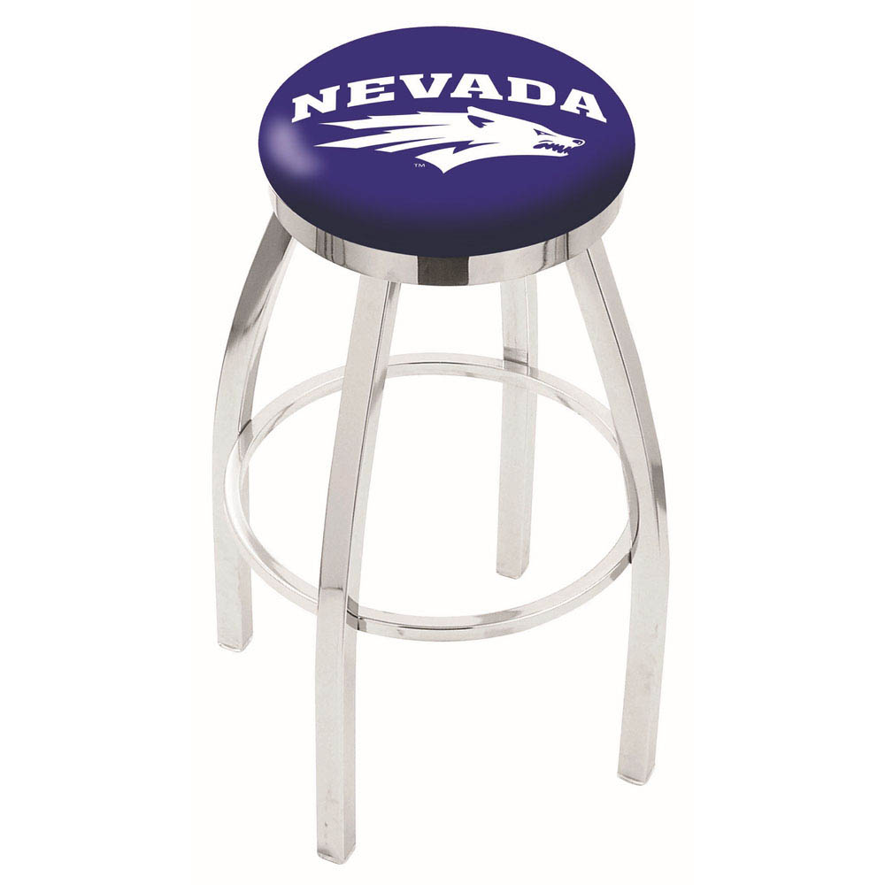 inch Chrome Nevada Swivel Bar Stool w/ Accent Ring