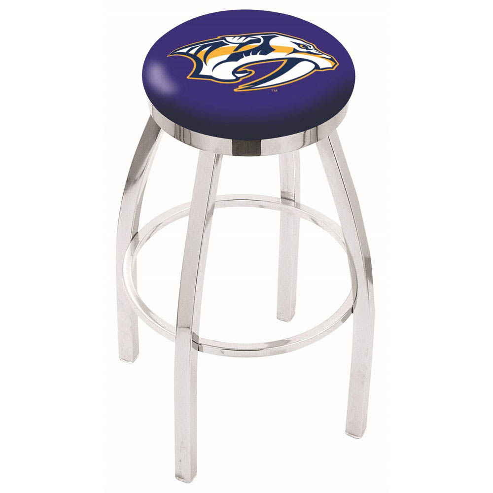 inch Chrome Nashville Predators Swivel Bar Stool w/ Accent Ring