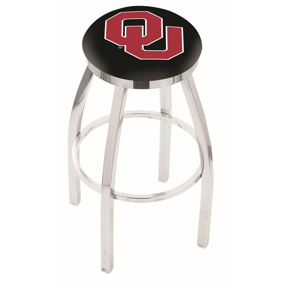 inch Chrome Oklahoma Swivel Bar Stool w/ Accent Ring