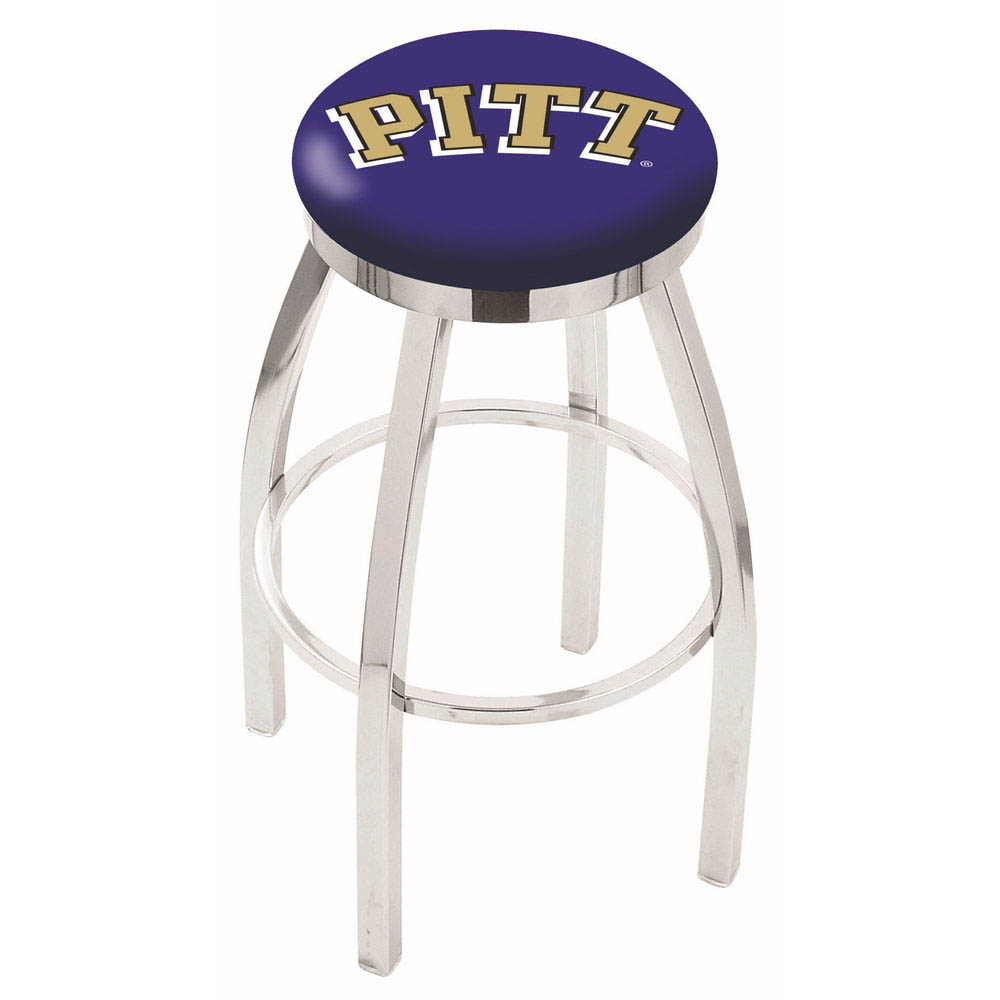 inch Chrome Pitt Swivel Bar Stool w/ Accent Ring