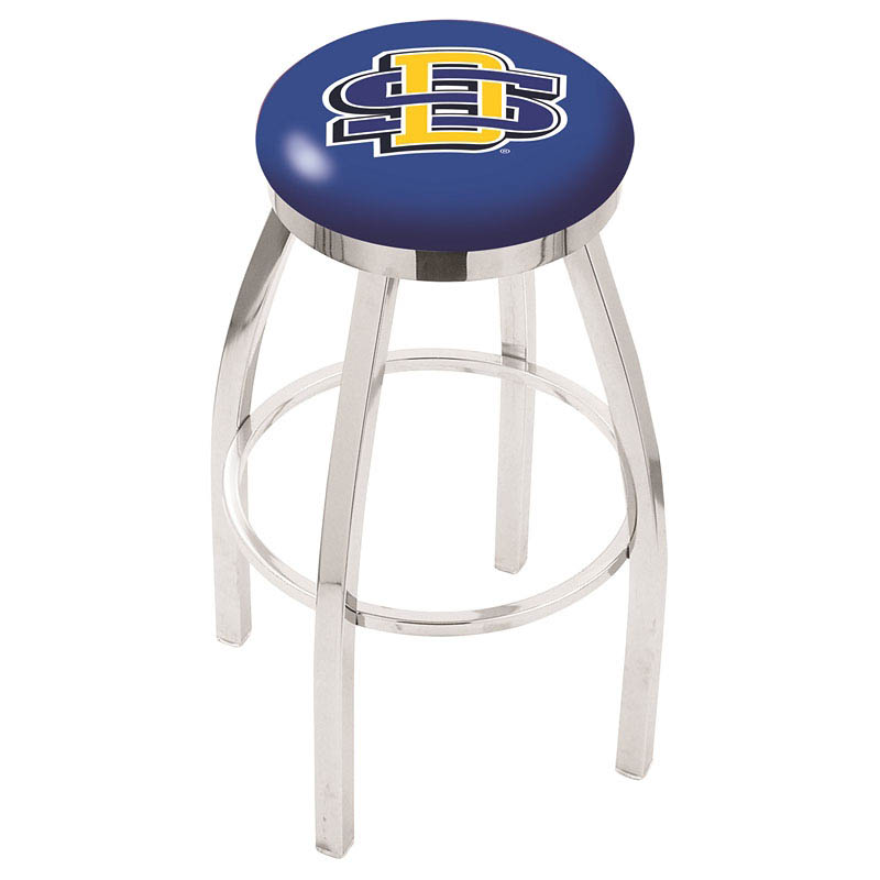 inch Chrome South Dakota State Swivel Bar Stool w/ Accent Ring