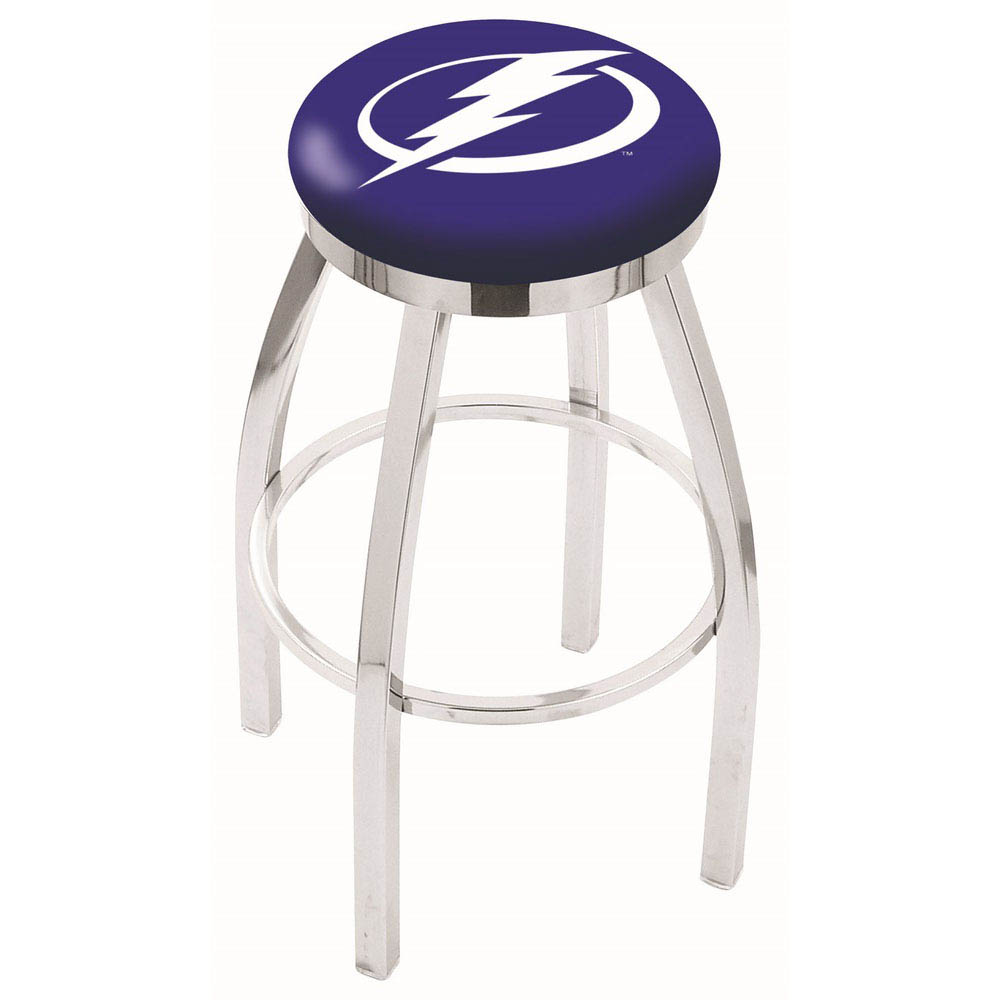 inch Chrome Tampa Bay Lightning Swivel Bar Stool w/ Accent Ring
