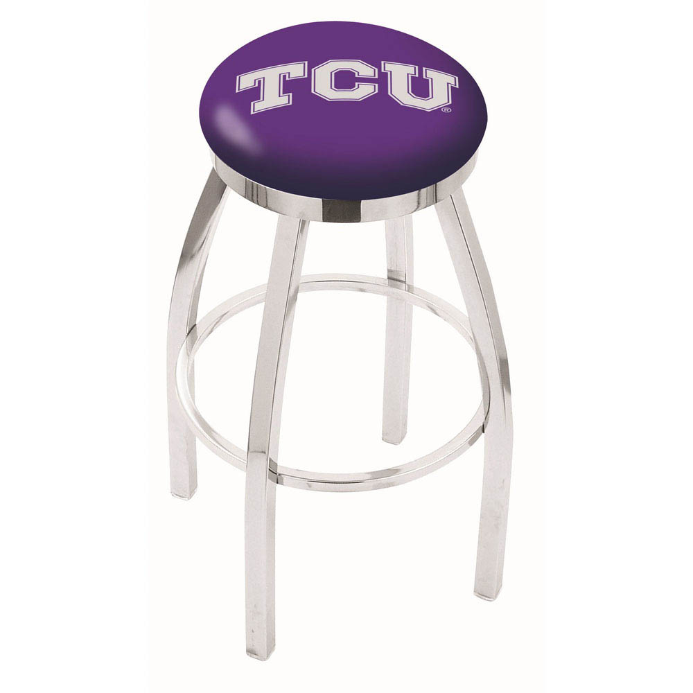 inch Chrome TCU Swivel Bar Stool w/ Accent Ring
