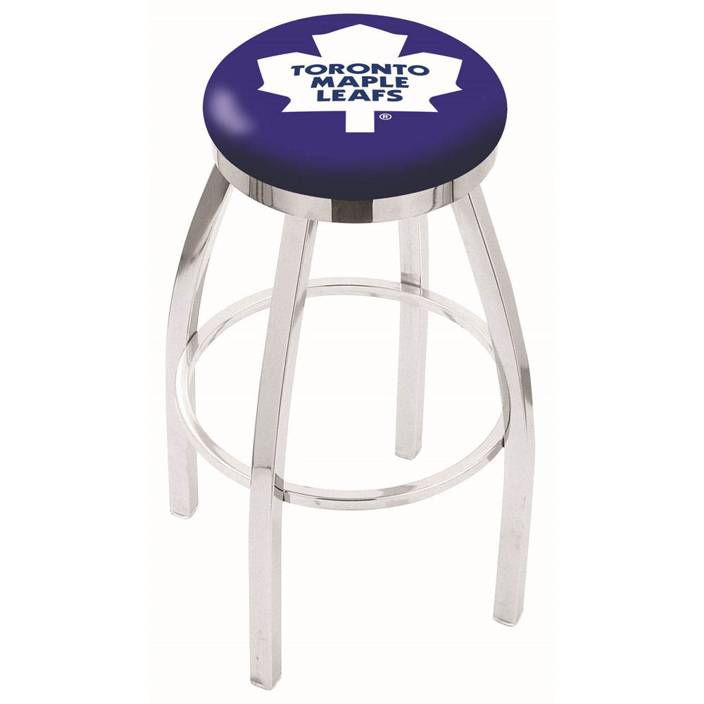 inch Chrome Toronto Maple Leafs Swivel Bar Stool w/ Accent Ring