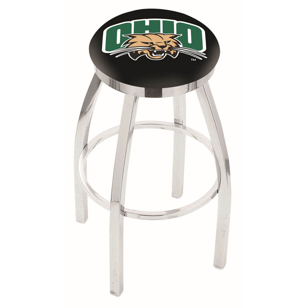 inch Chrome Ohio University Swivel Bar Stool w/ Accent Ring