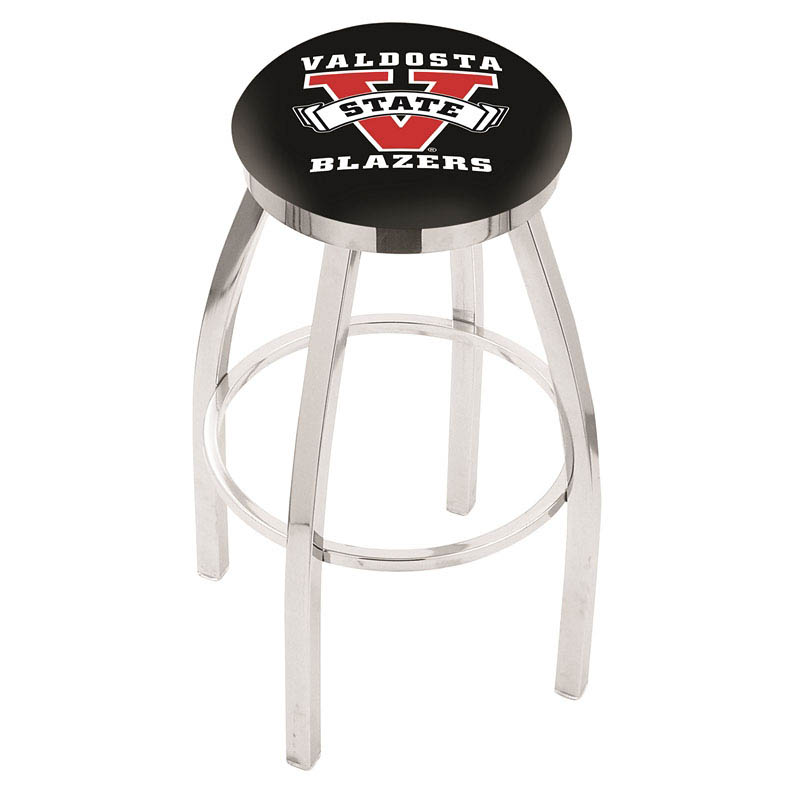 inch Chrome Valdosta State Swivel Bar Stool w/ Accent Ring
