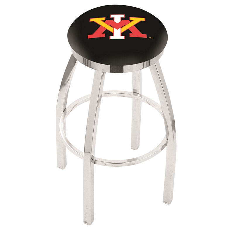 inch Chrome Virginia Military Institute Swivel Bar Stool w/ Accent Ring