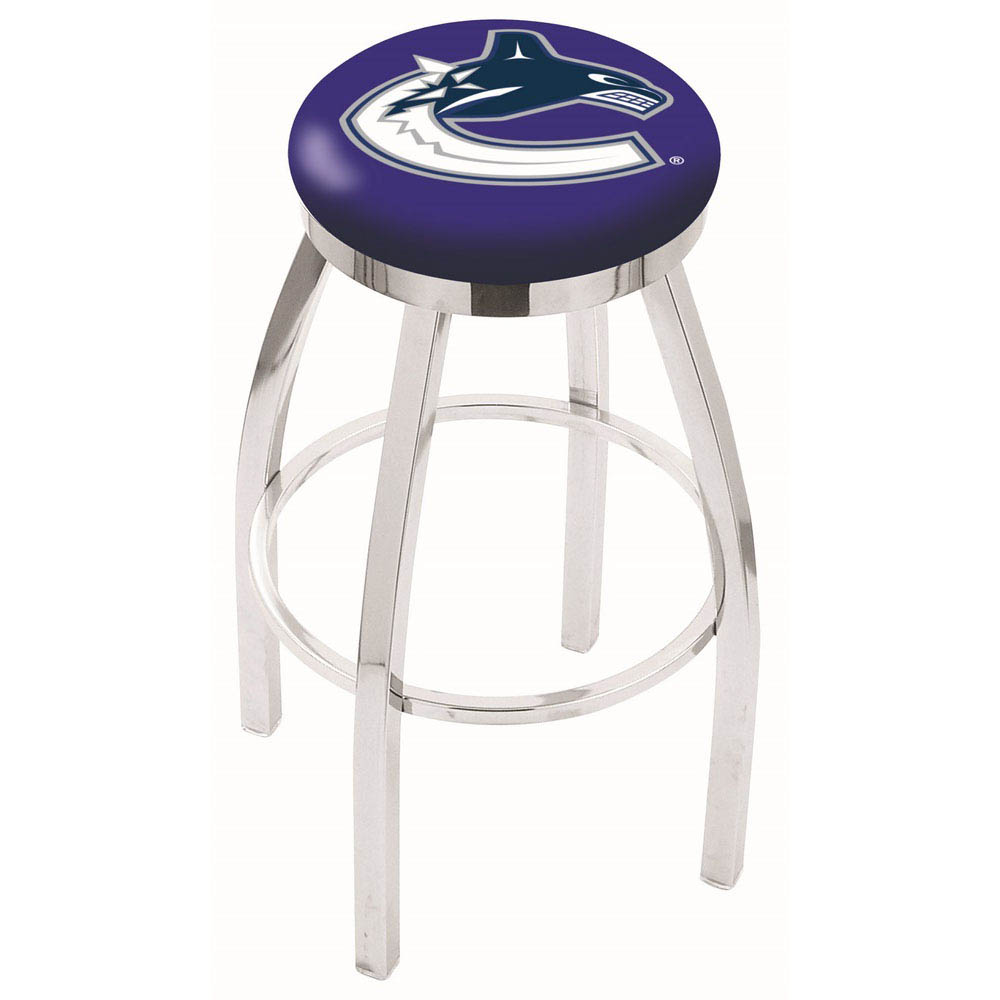 inch Chrome Vancouver Canucks Swivel Bar Stool w/ Accent Ring