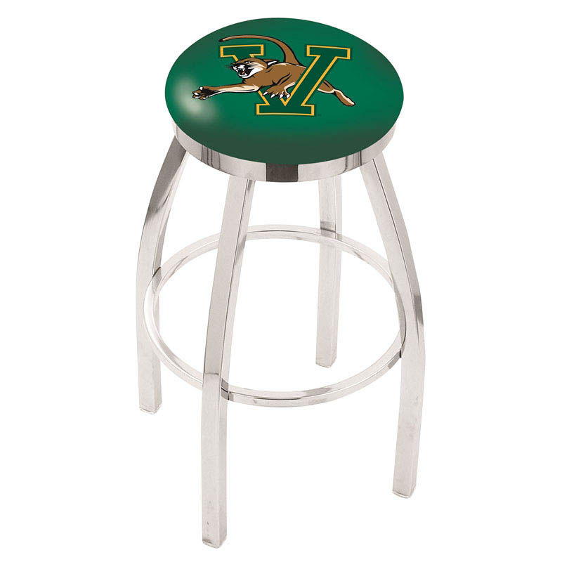 inch Chrome Vermont Swivel Bar Stool w/ Accent Ring