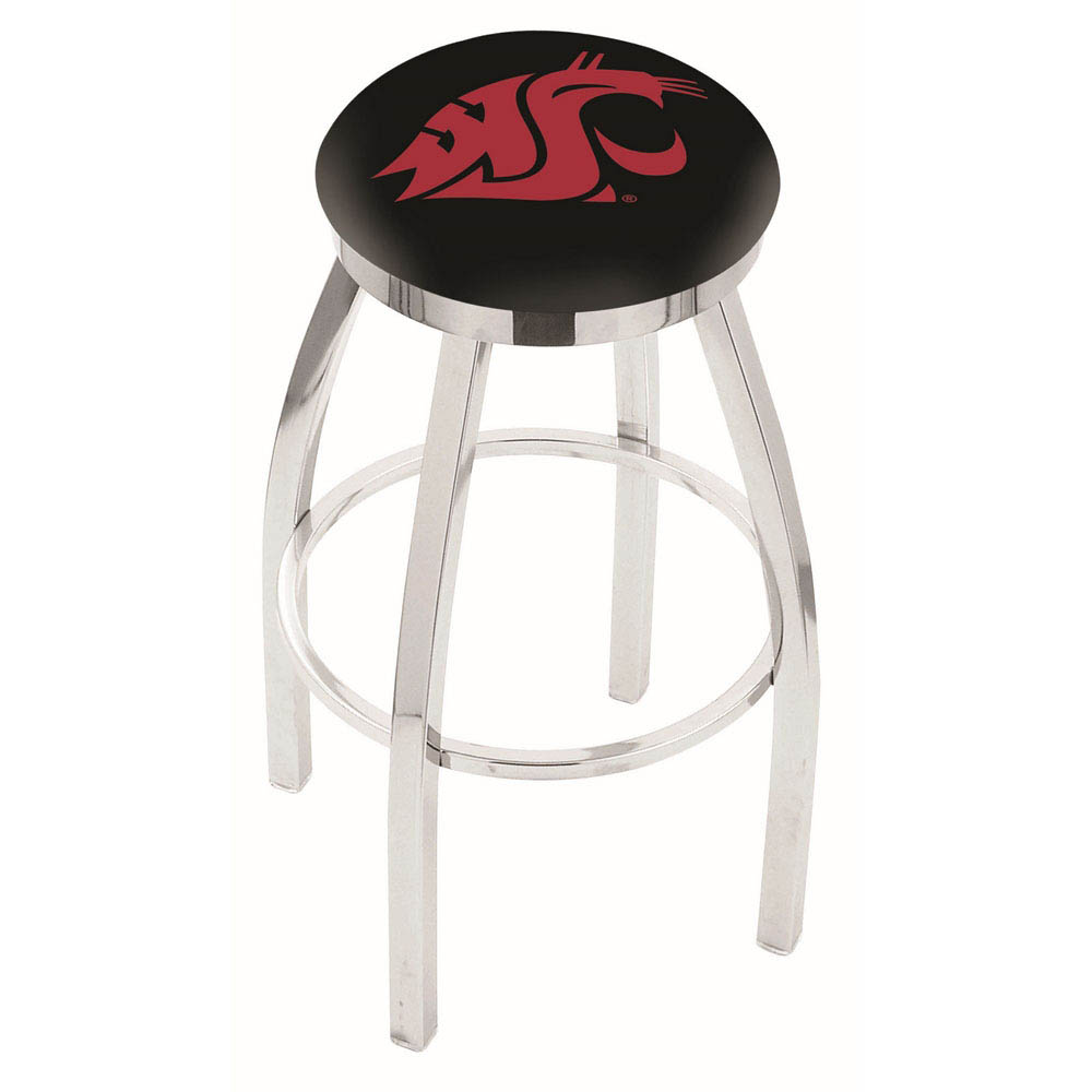 inch Chrome Washington State Swivel Bar Stool w/ Accent Ring