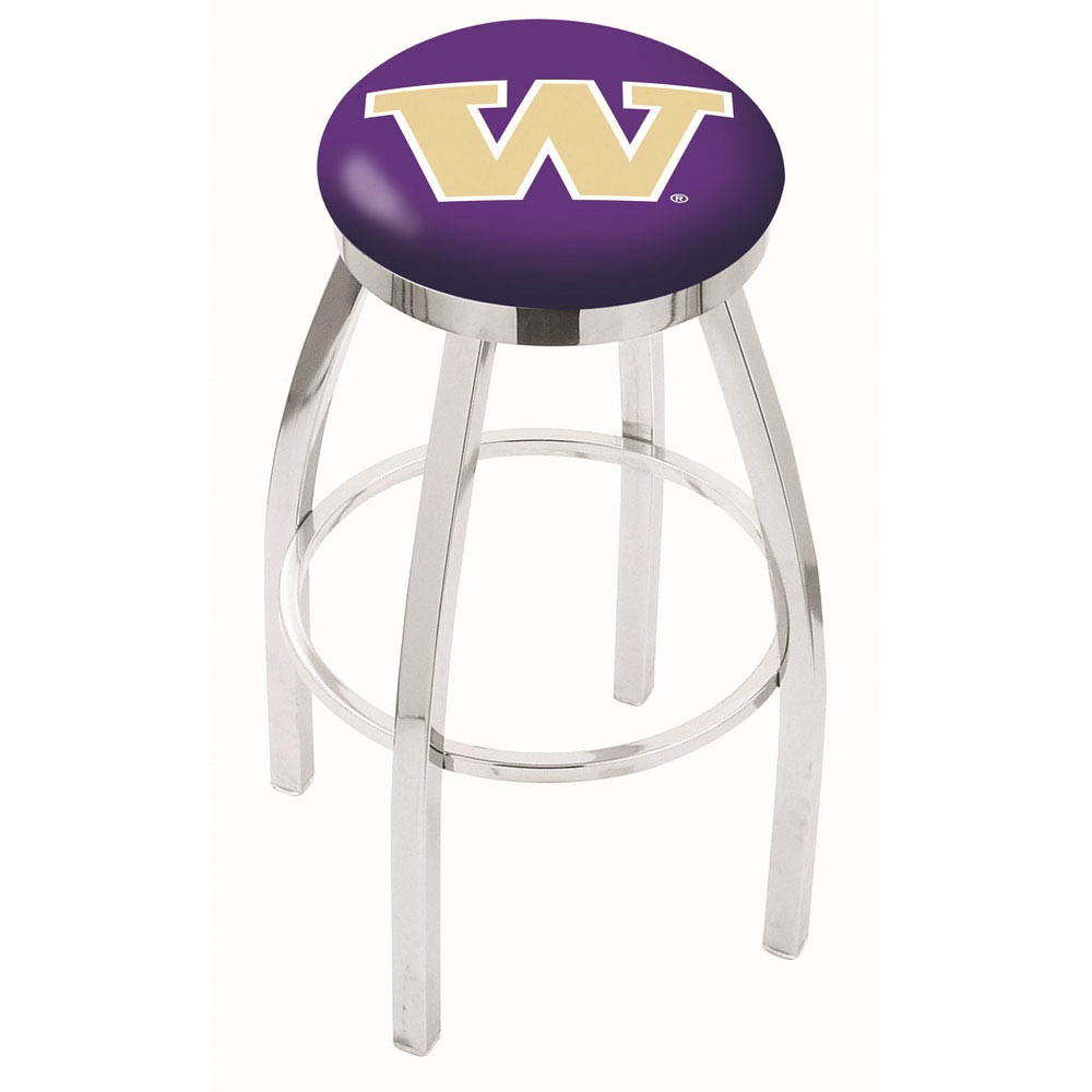 inch Chrome Washington Swivel Bar Stool w/ Accent Ring