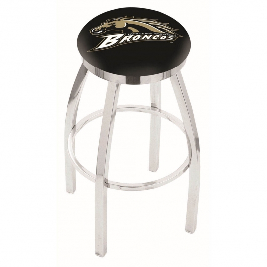 25 inch Chrome Western Michigan Swivel Bar Stool w/ Accent Ring