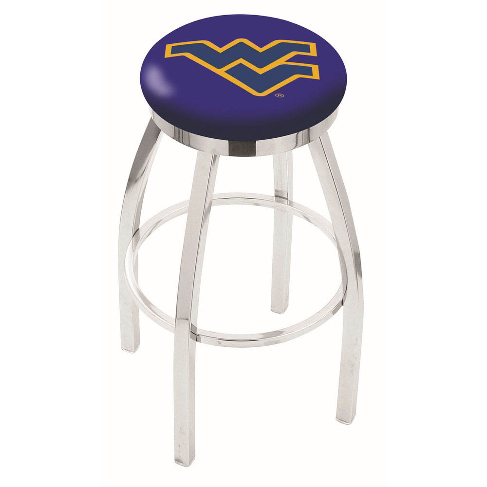 inch Chrome West Virginia Swivel Bar Stool w/ Accent Ring