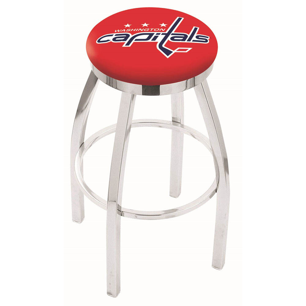 inch Chrome Washington Capitals Swivel Bar Stool w/ Accent Ring