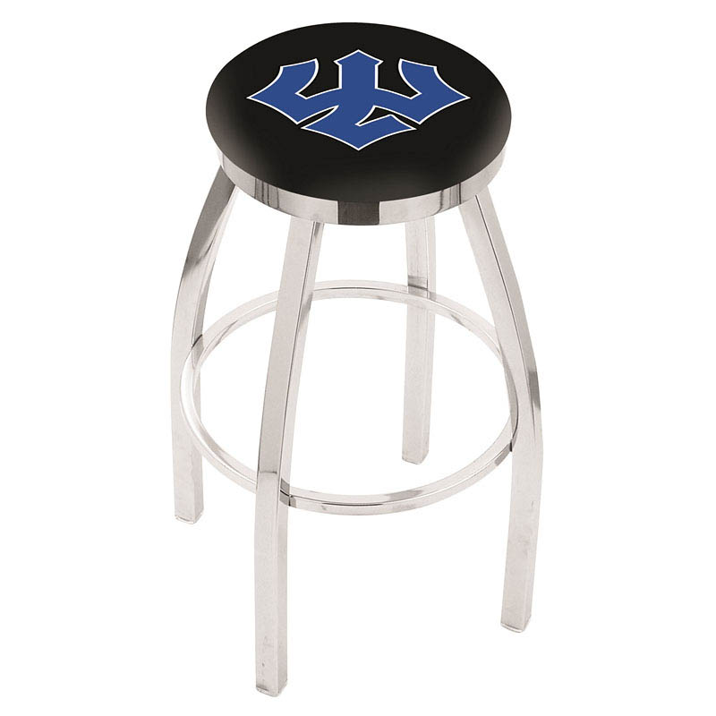 inch Chrome Washington & Lee Swivel Bar Stool w/ Accent Ring