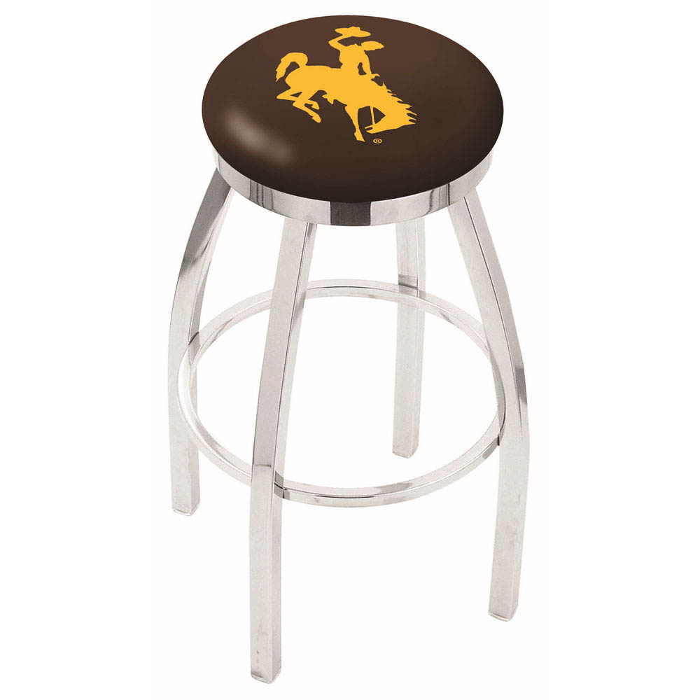 inch Chrome Wyoming Swivel Bar Stool w/ Accent Ring