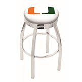 30 inch Chrome Miami Swivel Counter Stool w/ Ribbed Accent