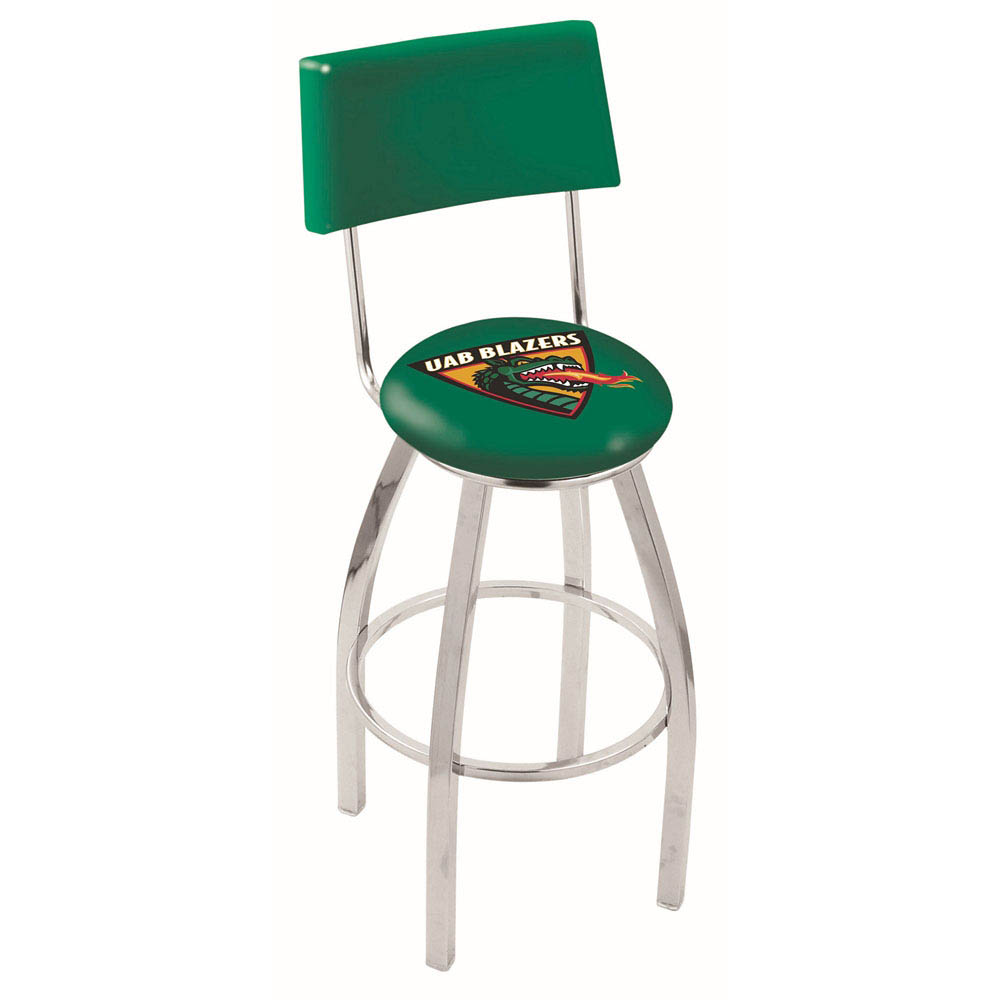 inch Chrome UAB Swivel Bar Stool w/ Back