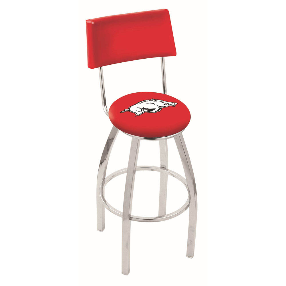 inch Chrome Arkansas Swivel Bar Stool w/ Back