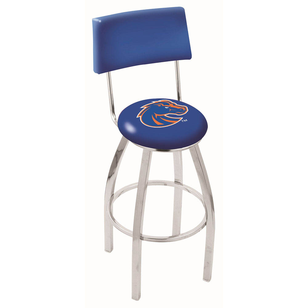 inch Chrome Boise State Swivel Bar Stool w/ Back
