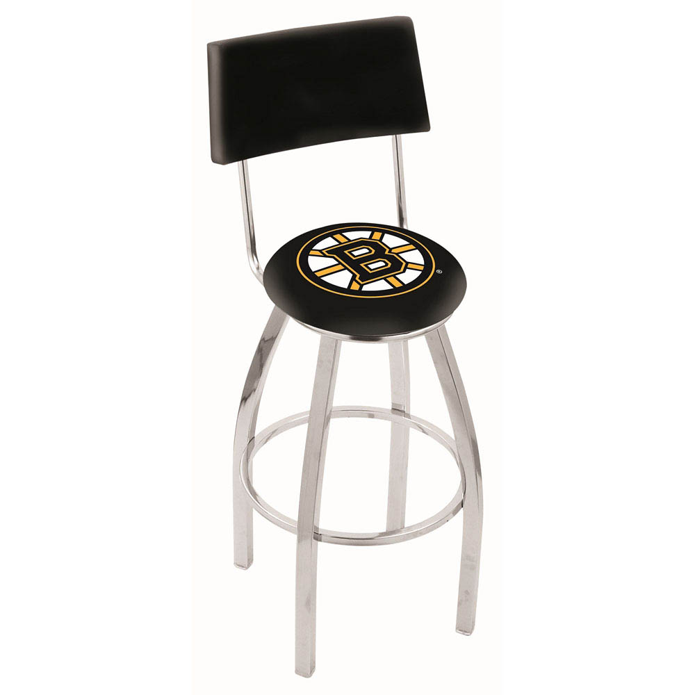 inch Chrome Boston Bruins Swivel Bar Stool w/ Back