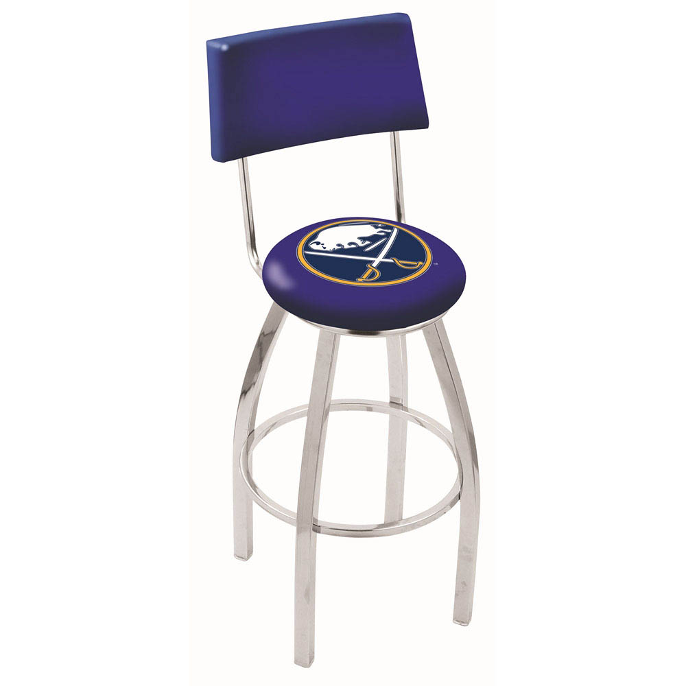 inch Chrome Buffalo Sabres Swivel Bar Stool w/ Back