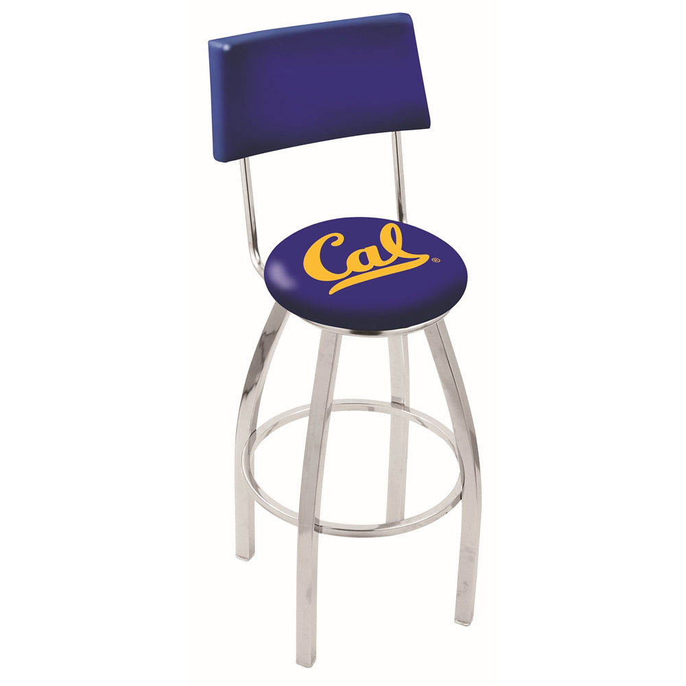 inch Chrome Cal Swivel Bar Stool w/ Back