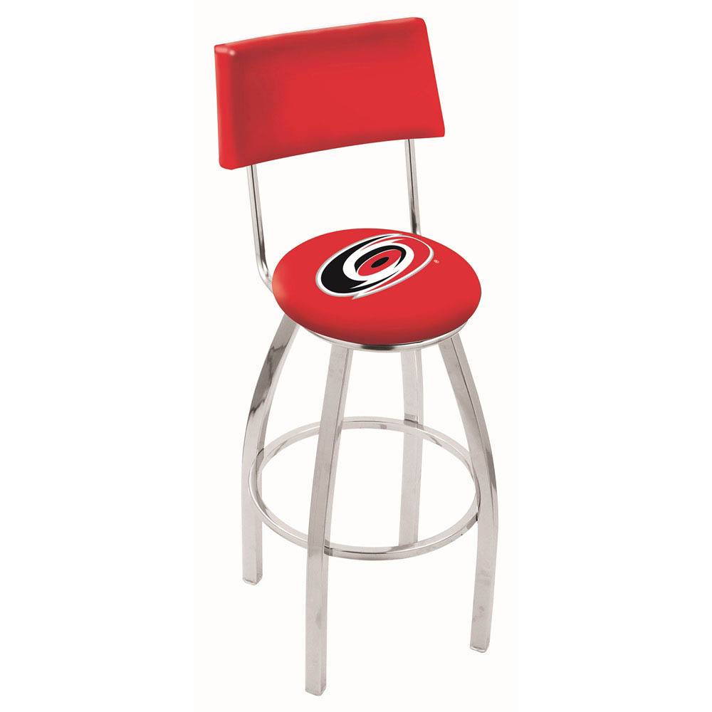 inch Chrome Carolina Hurricanes Swivel Bar Stool w/ Back