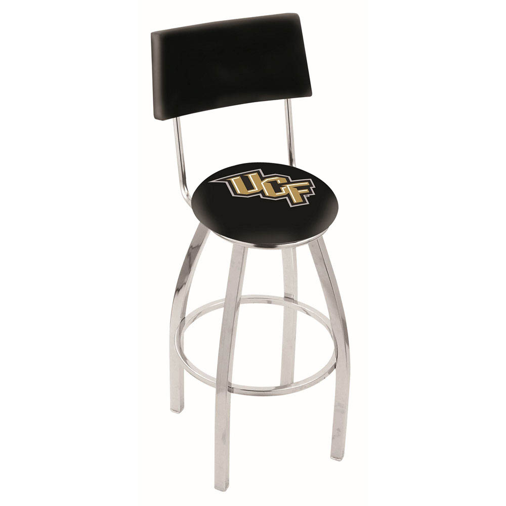 inch Chrome Central Florida Swivel Bar Stool w/ Back