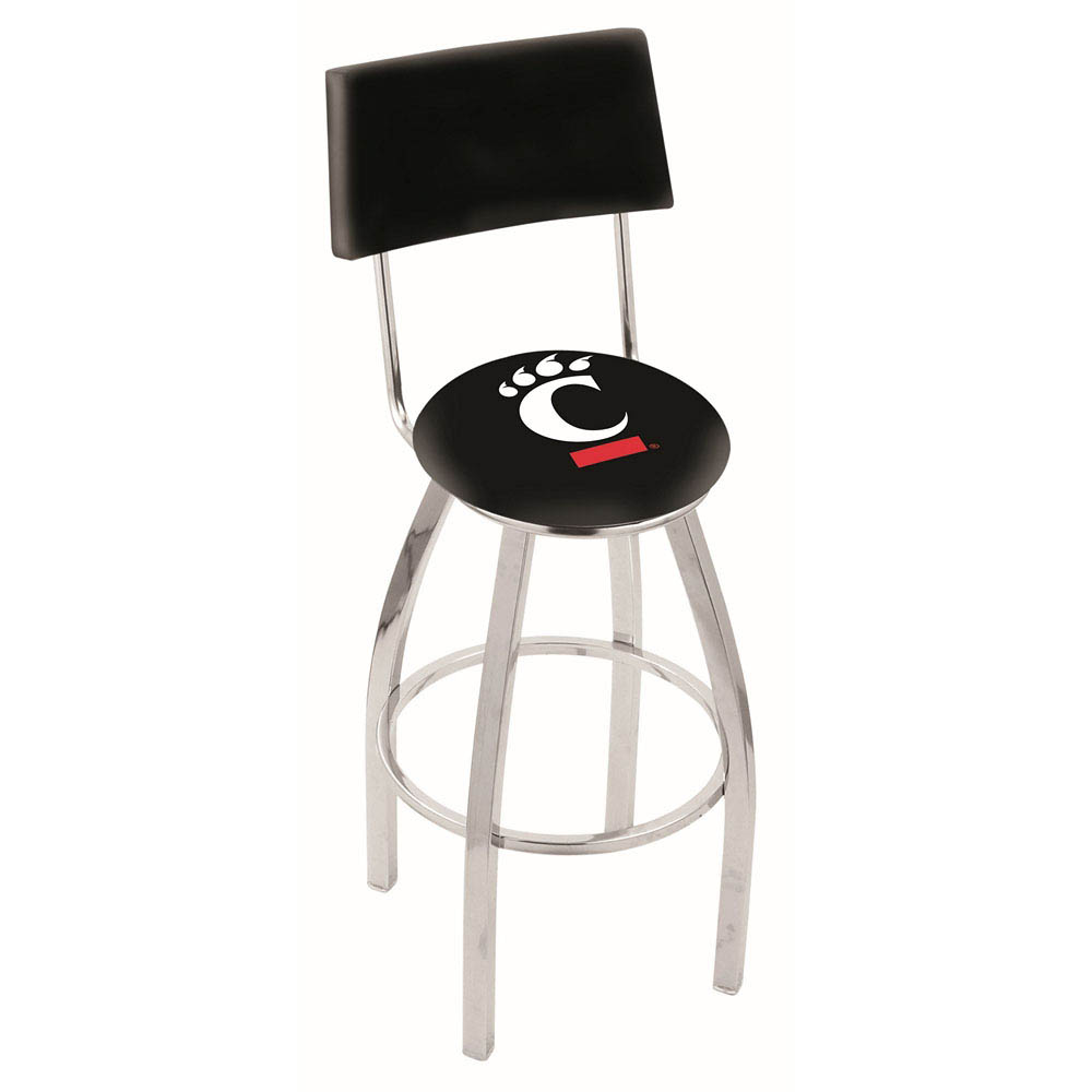 inch Chrome Cincinnati Swivel Bar Stool w/ Back