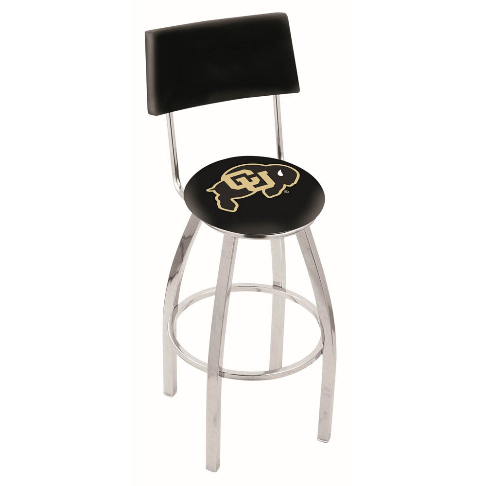 inch Chrome Colorado Swivel Bar Stool w/ Back