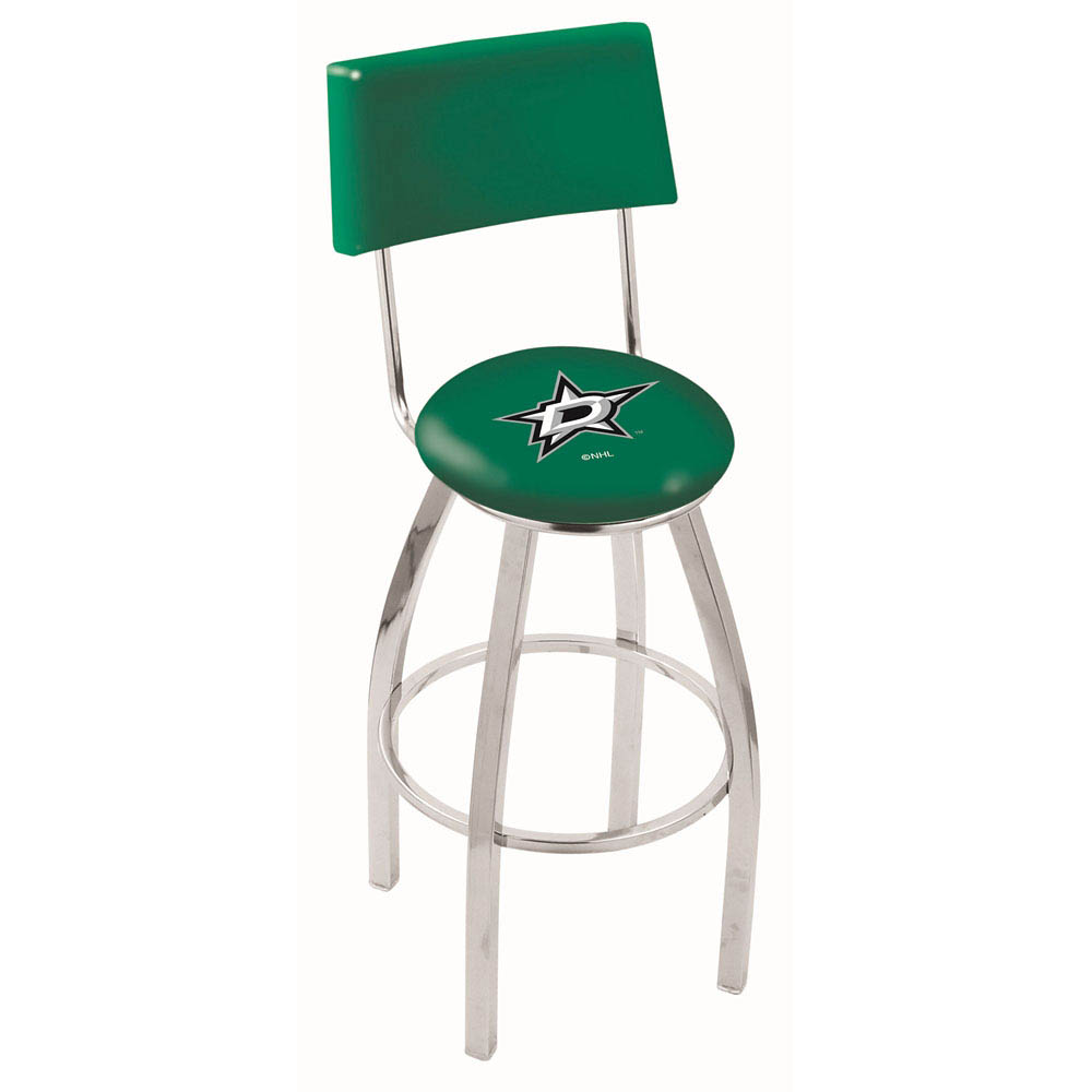 inch Chrome Dallas Stars Swivel Bar Stool w/ Back