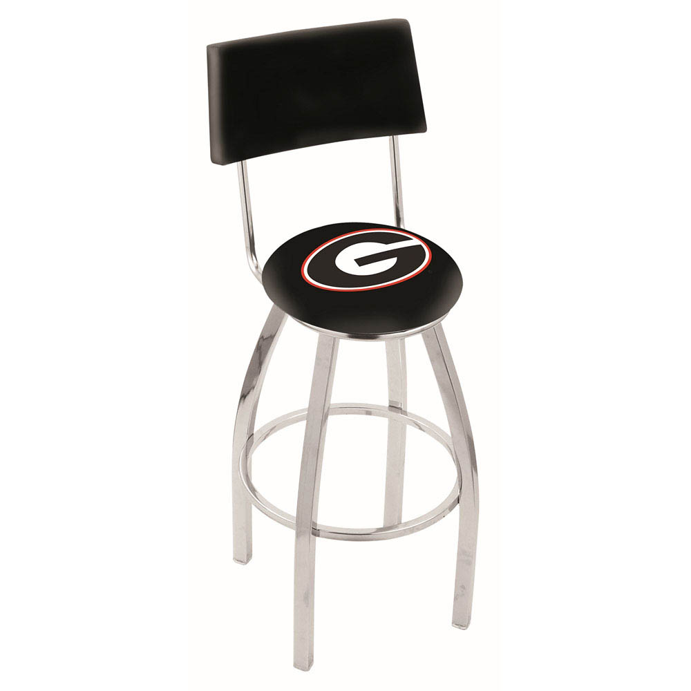 inch Chrome Georgia (G) Swivel Bar Stool w/ Back