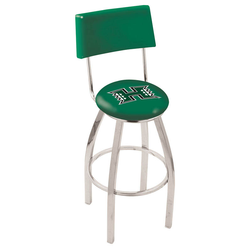 inch Chrome Hawaii Swivel Bar Stool w/ Back