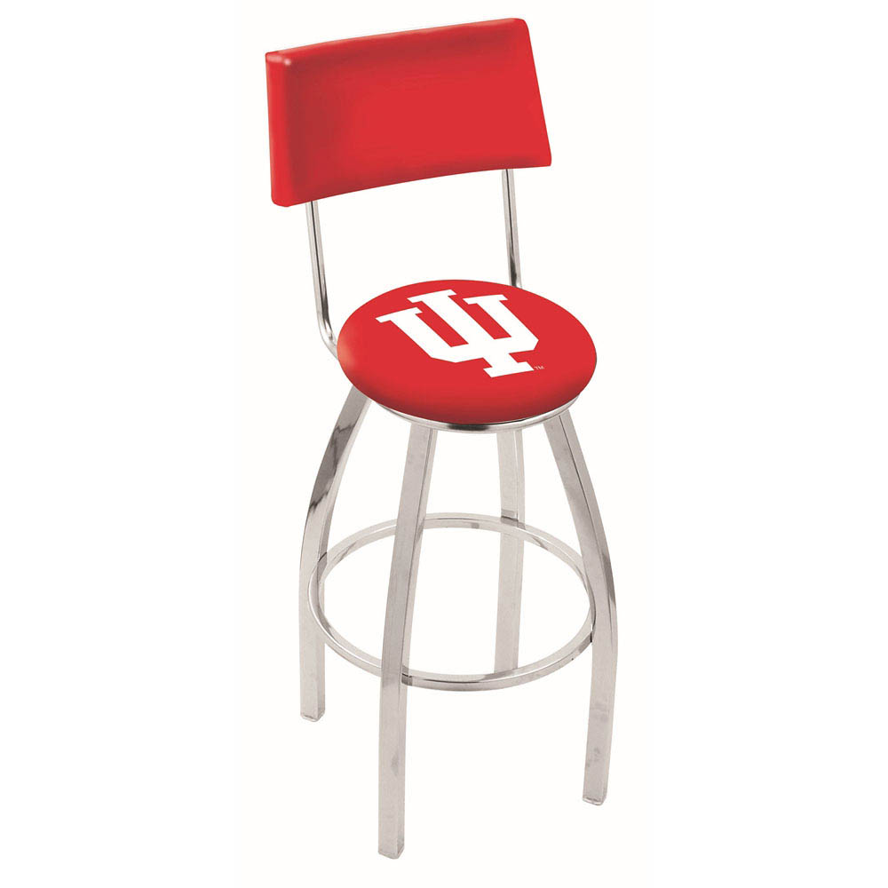 inch Chrome Indiana Swivel Bar Stool w/ Back