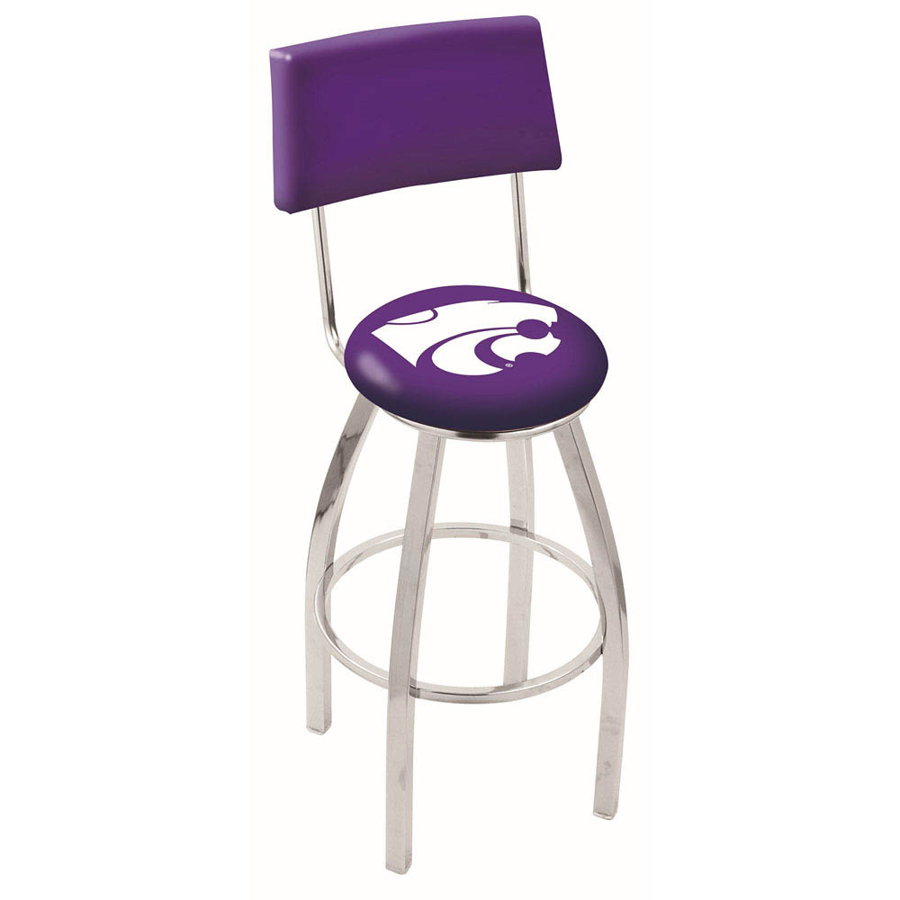 inch Chrome Kansas State Swivel Bar Stool w/ Back